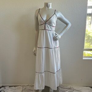 Caroline Constas White tiered maxi dress with contrast trim